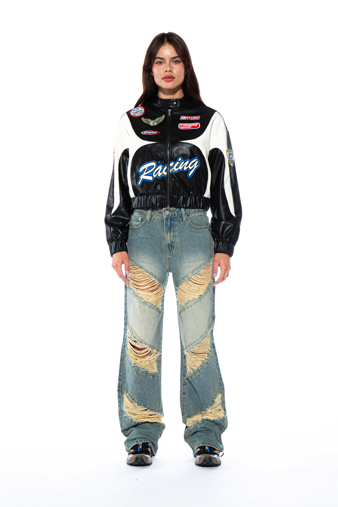 Through Out Distressed Baggy Jean