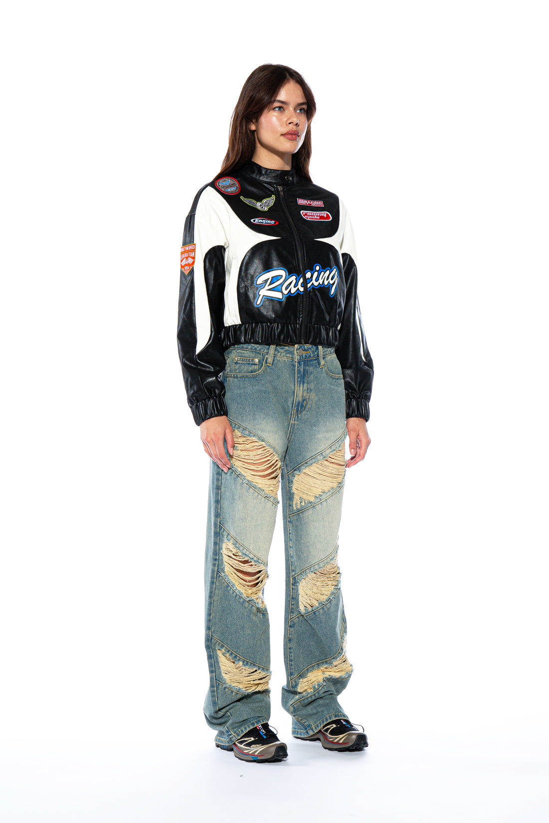 Through Out Distressed Baggy Jean