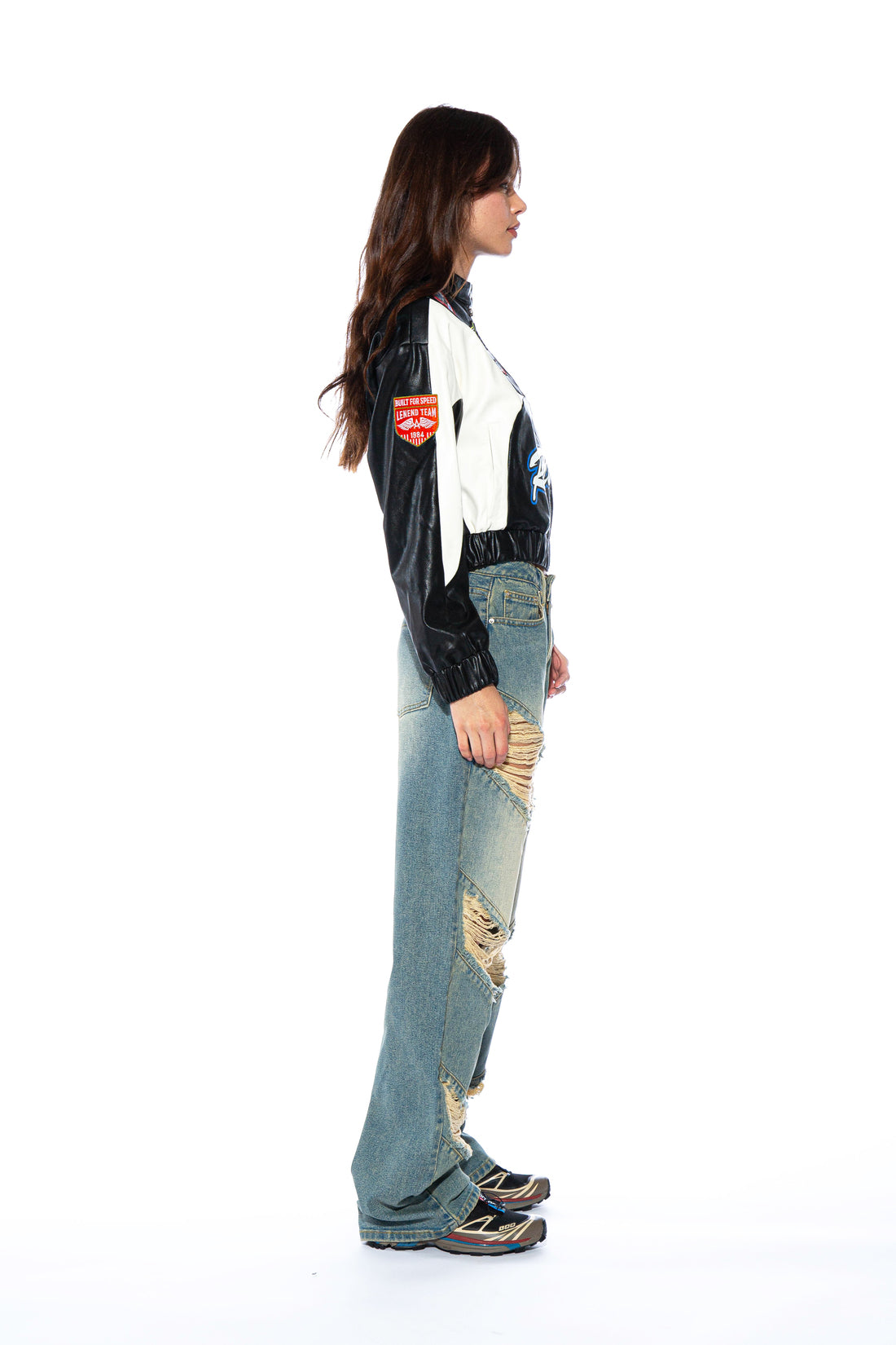 Through Out Distressed Baggy Jean