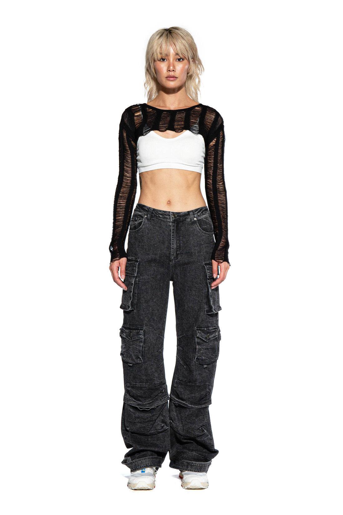 Shredded Bolero Long Sleeve Top - Afterhour