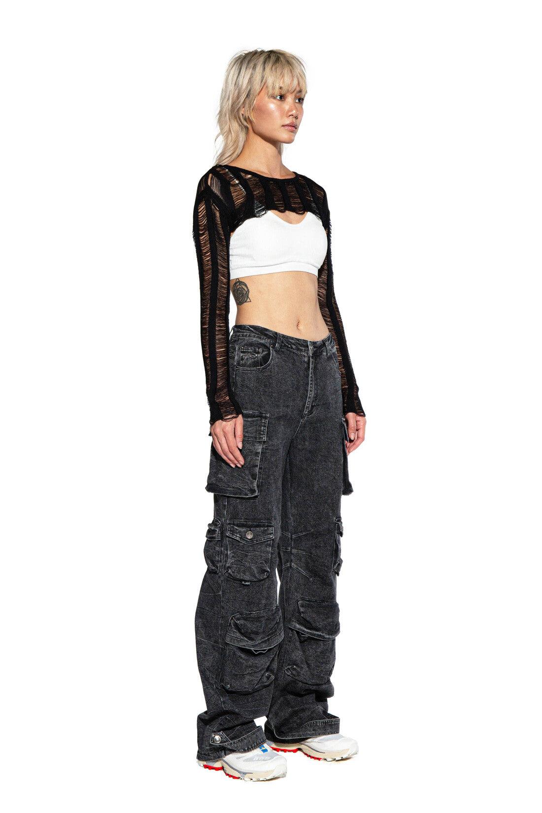 Shredded Bolero Long Sleeve Top - Afterhour