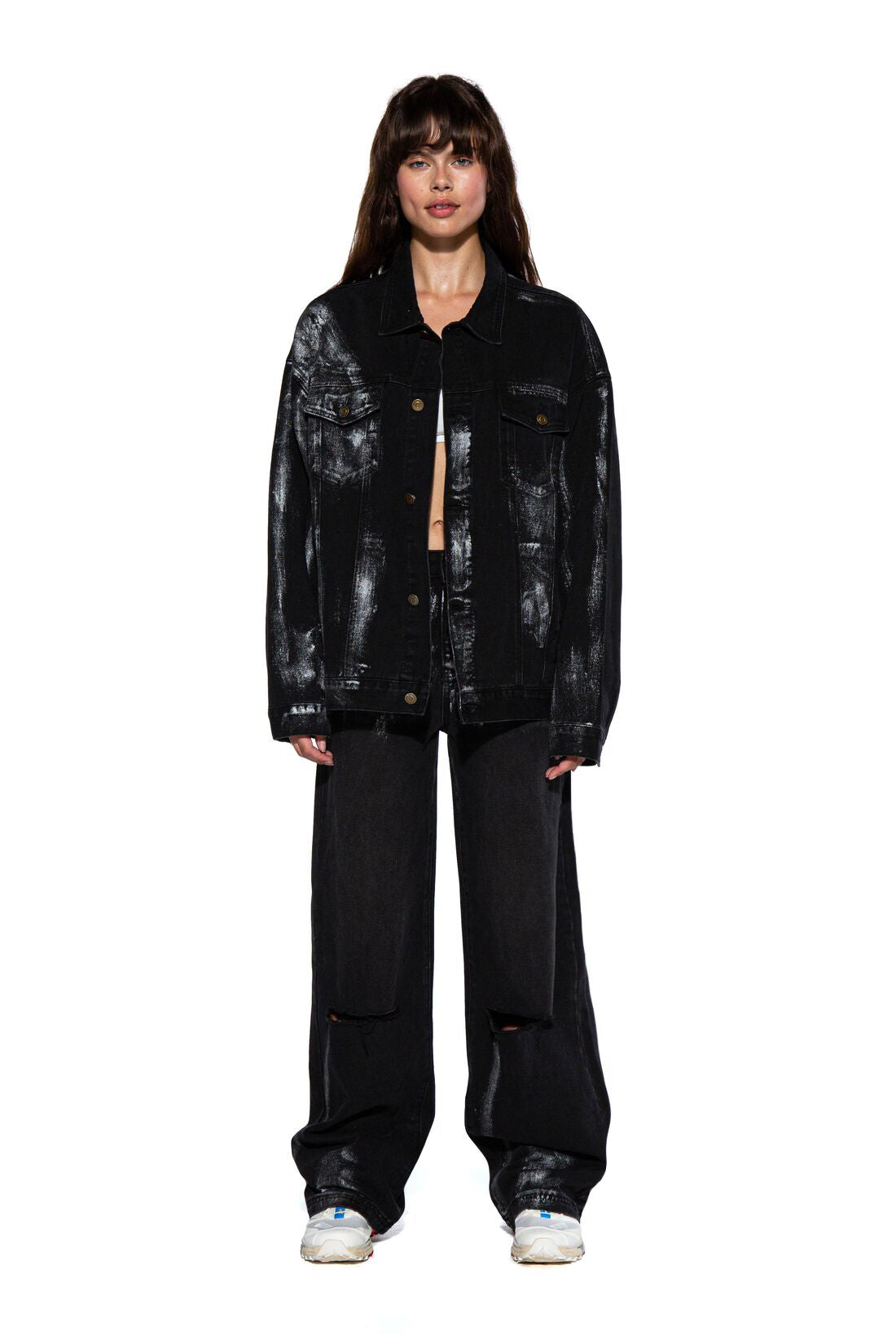 Silver Spray Baggy Jean