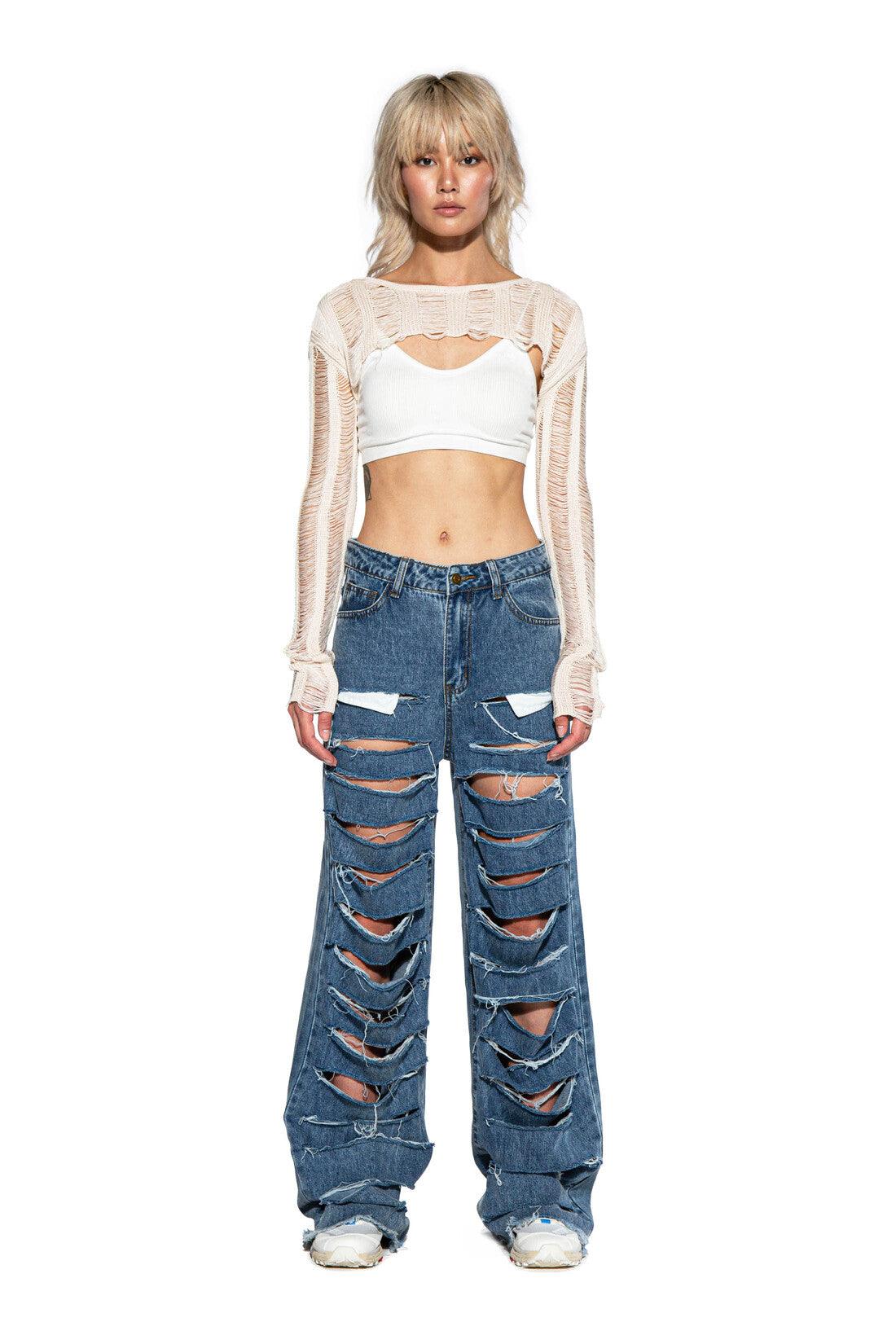 Shredded Bolero Long Sleeve Top - Afterhour