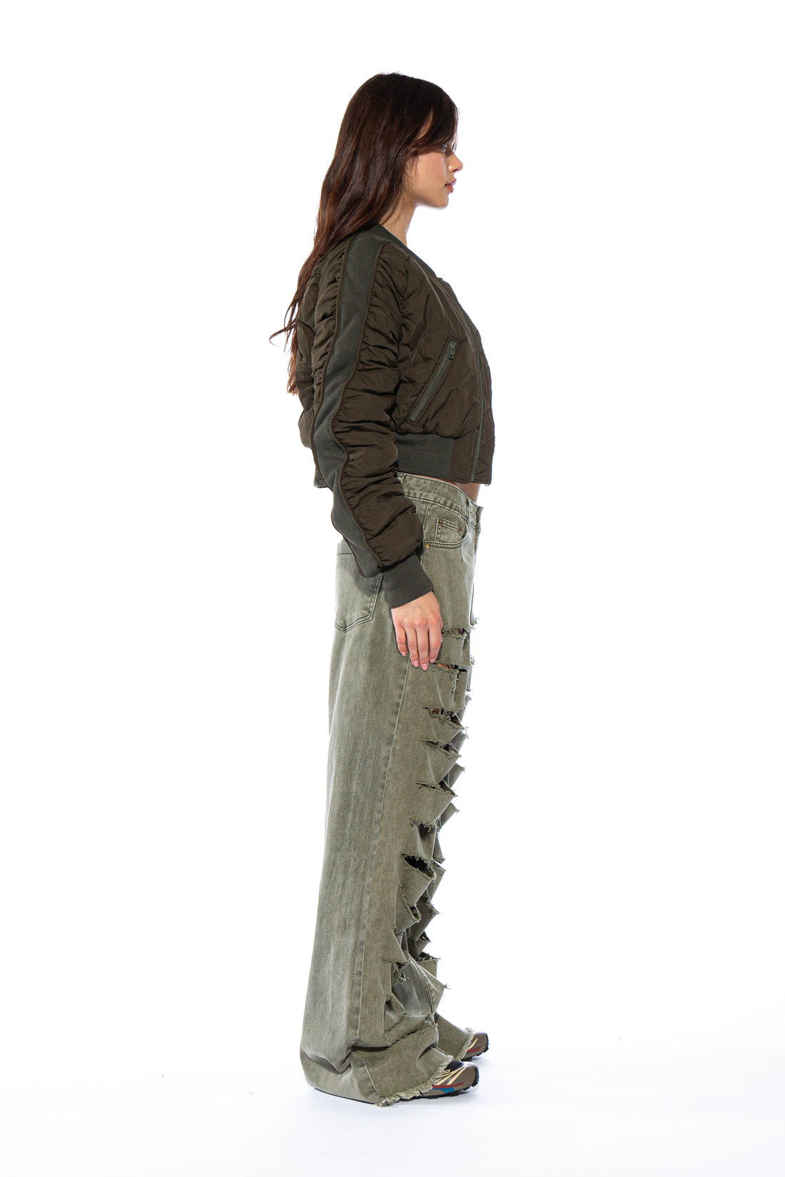 All Over Cutout Baggy Pant