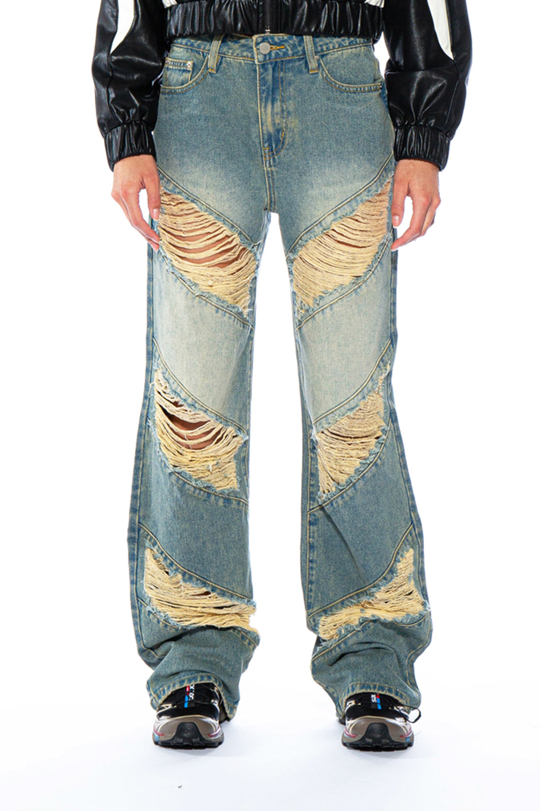 Through Out Distressed Baggy Jean