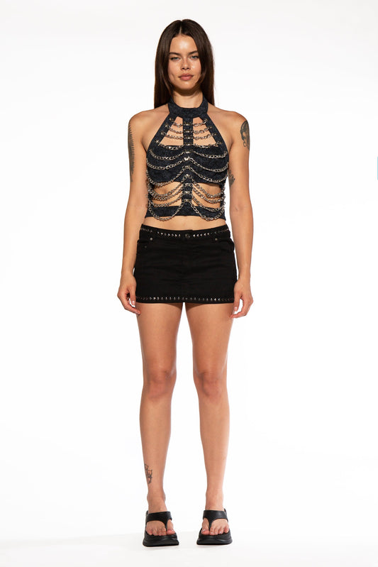 Chain Cage Halter Top