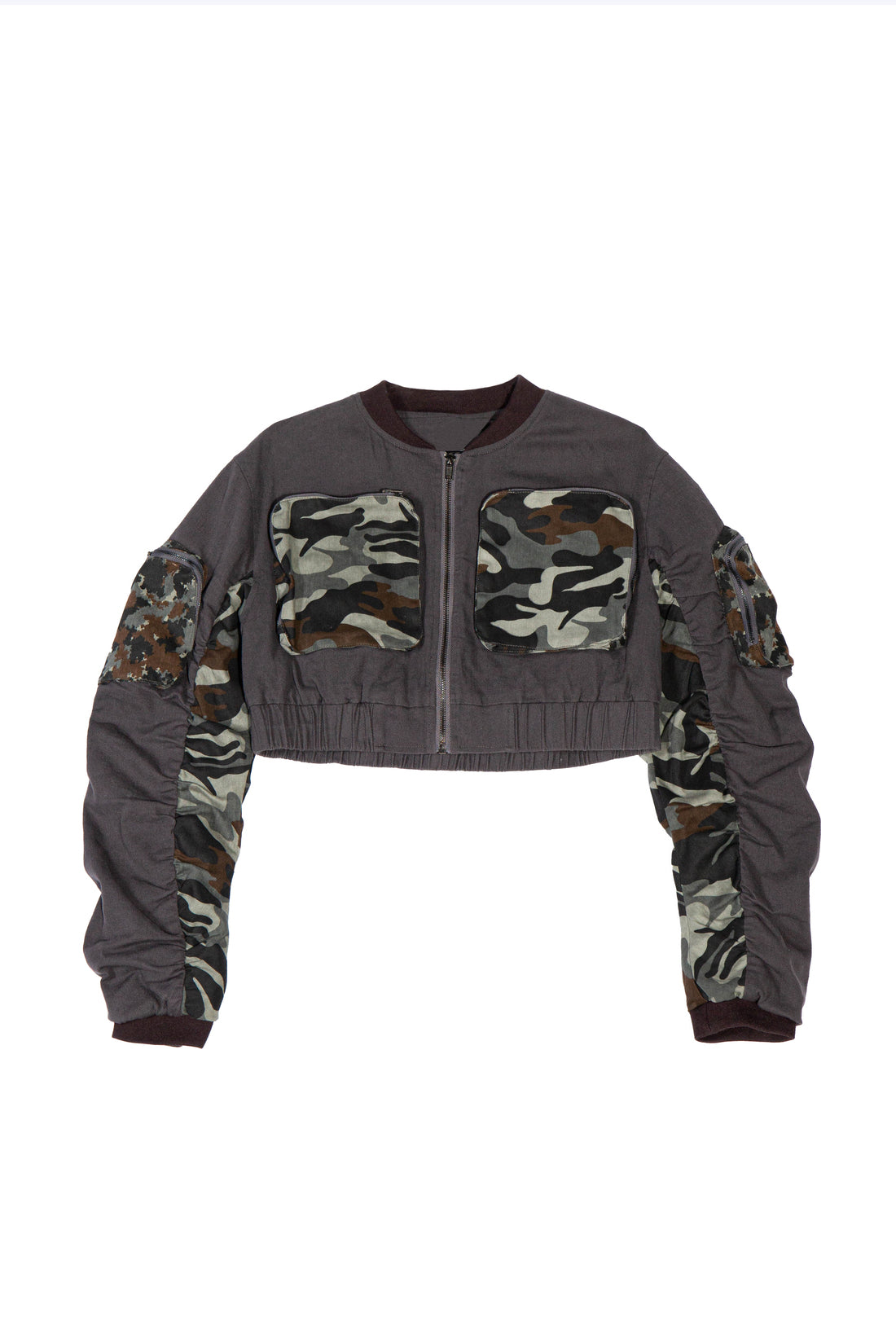 CAMO PATCH CARGO BOMBER JACKET