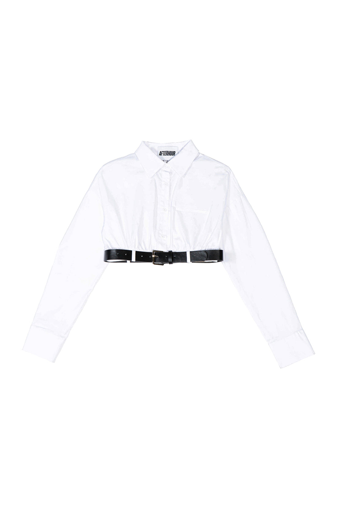 Belted Cropped Shirt