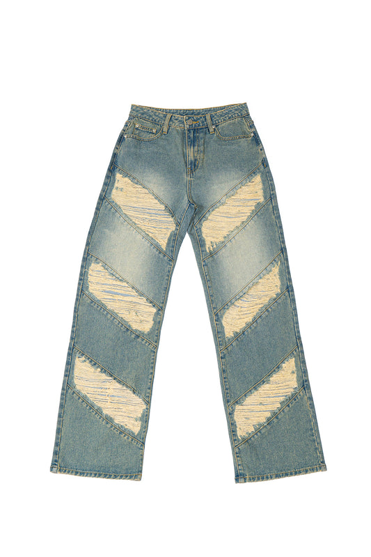 Through Out Distressed Baggy Jean