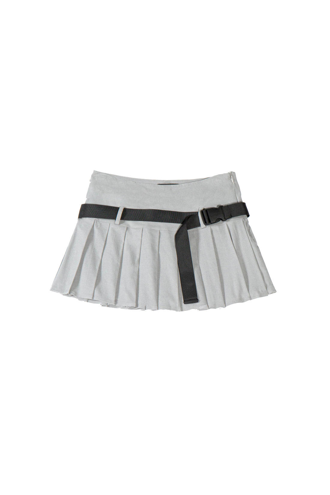 Pleated Belt Mini Skirt