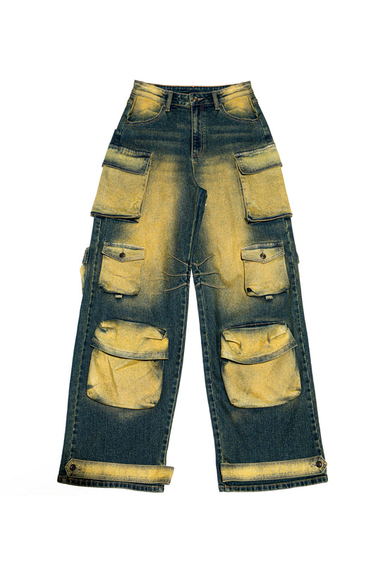 Color Tinted Cargo Baggy Jeans