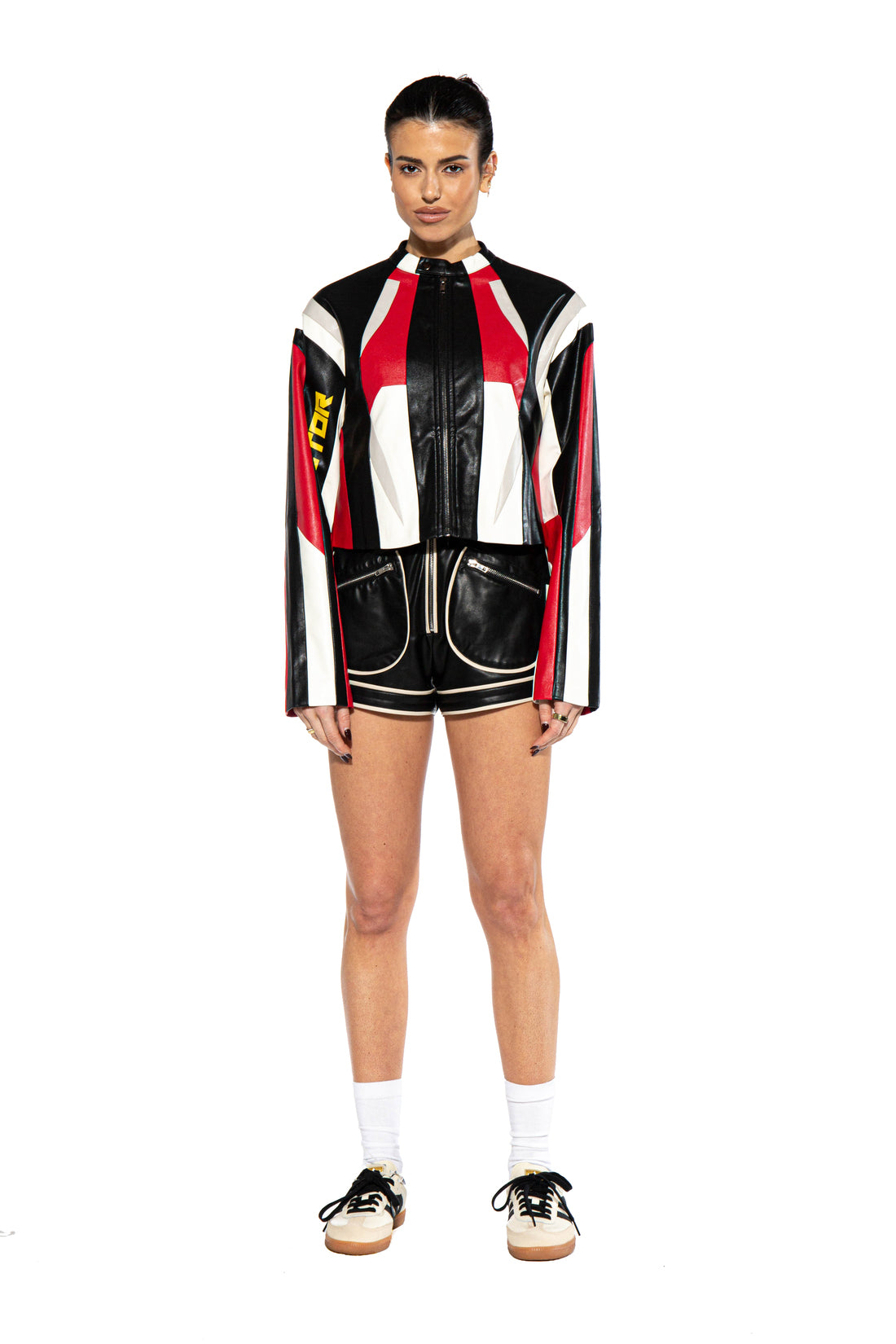 Racing Faux Leather Jacket