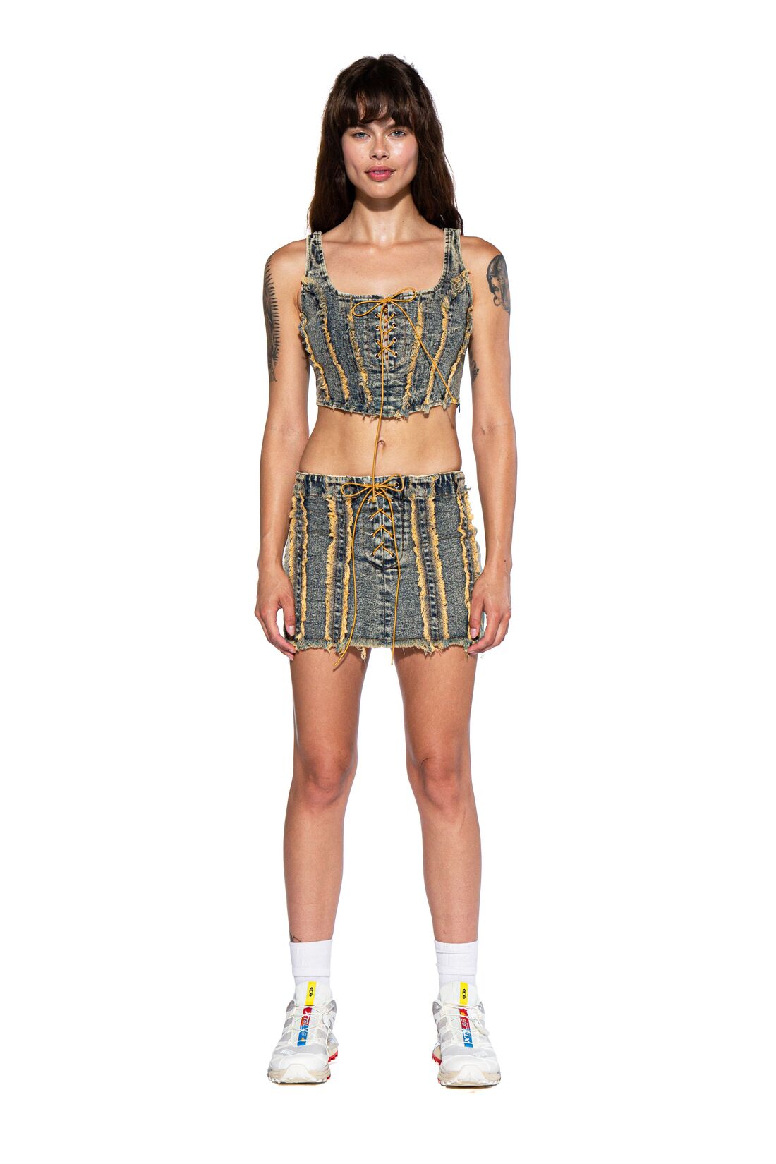 Contrast Color Fringed Cropped Top - Afterhour