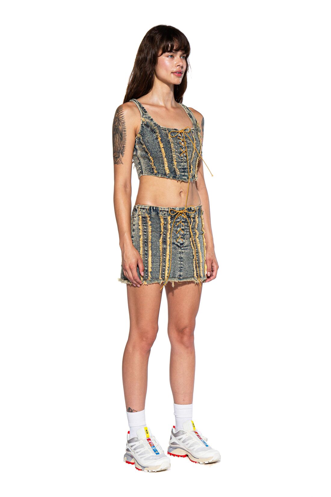 Contrast Color Fringed Cropped Top - Afterhour