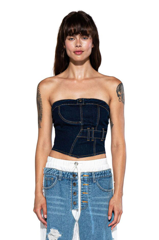 Reconstructed Denim Top