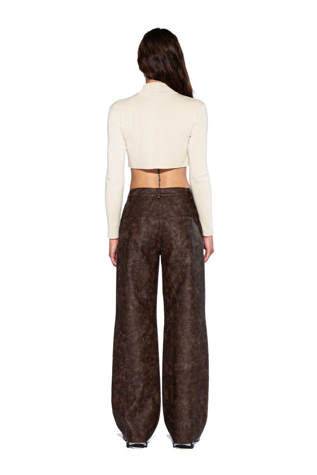 Rider Faux Leather Moto Baggy Pant