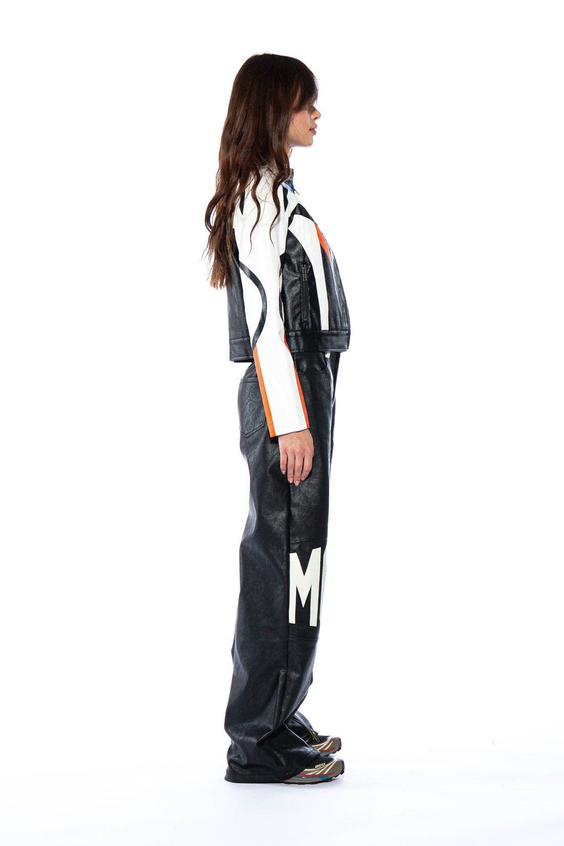Block Faux Leather Moto Jacket
