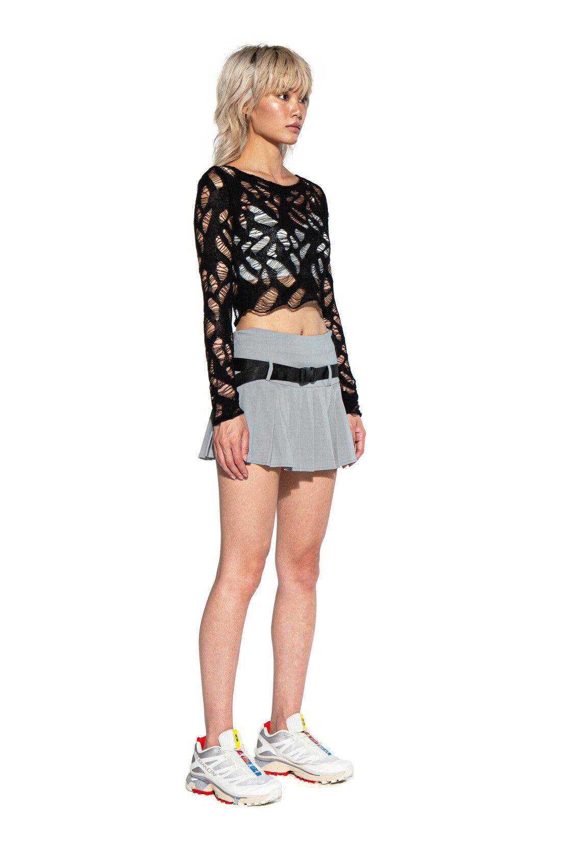 Pleated Belt Mini Skirt - Afterhour