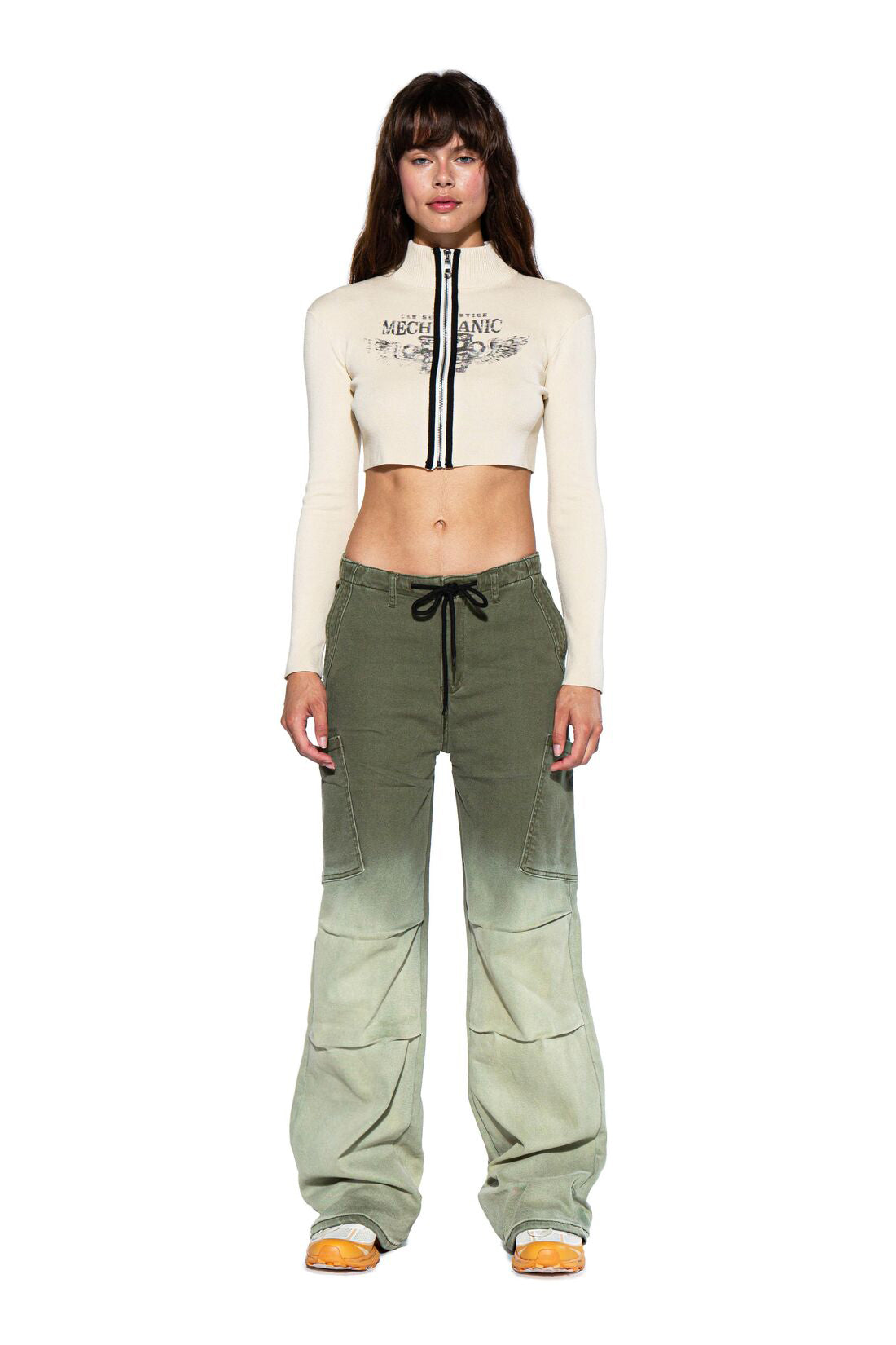 Ombre Dyed Cargo Parachute Pant
