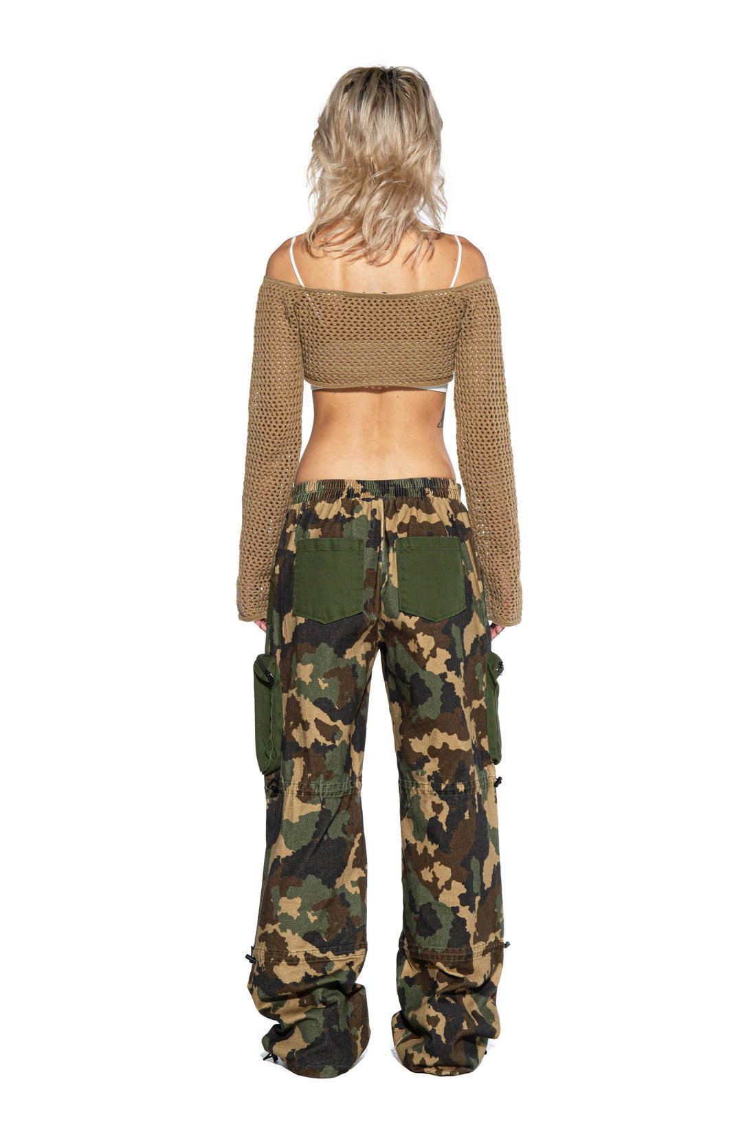 CAMOUFLAGE PRINTED TWILL CARGO BAGGY PANTS - Afterhour
