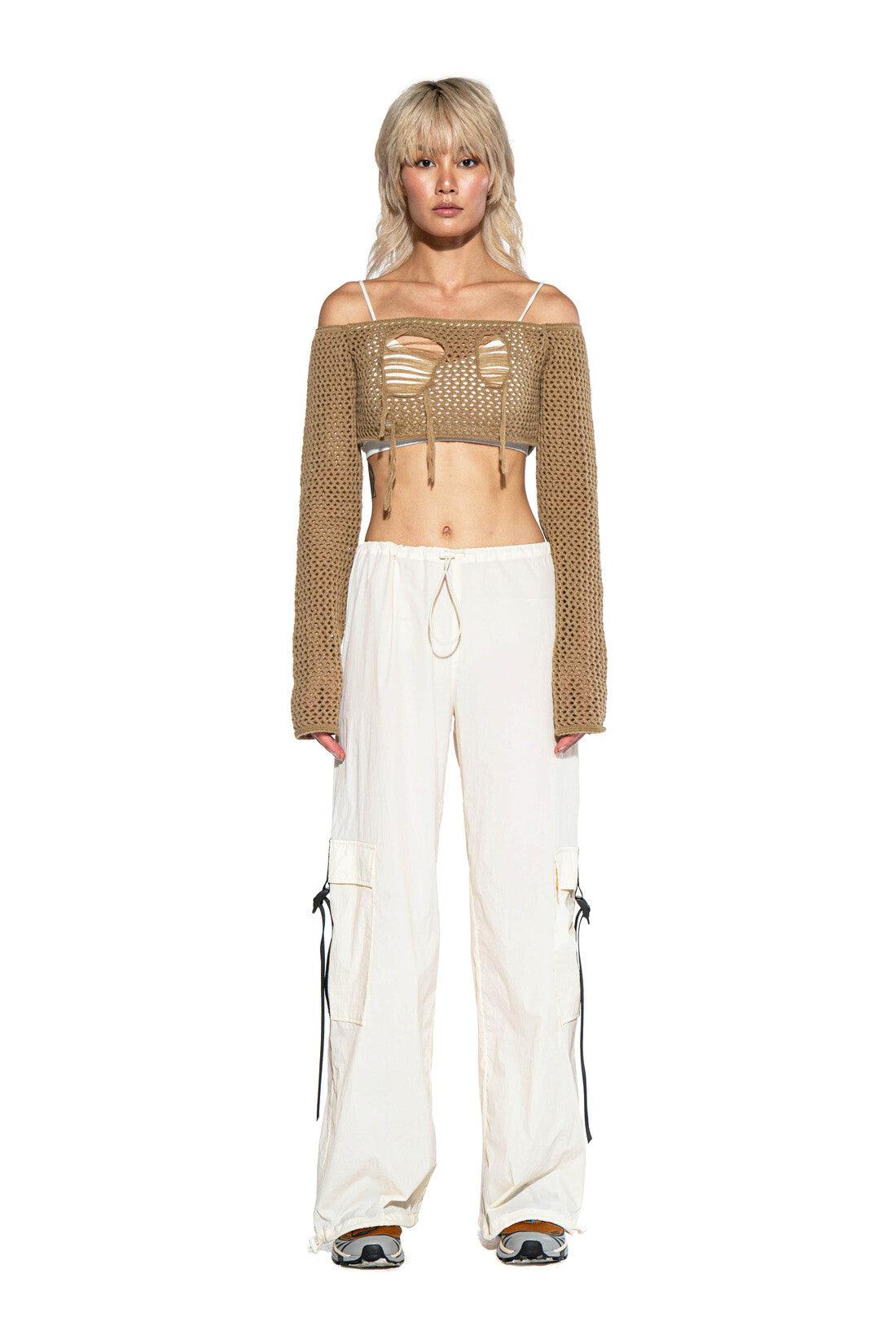 Contrast Strap Parachute Cargo Pants - Afterhour