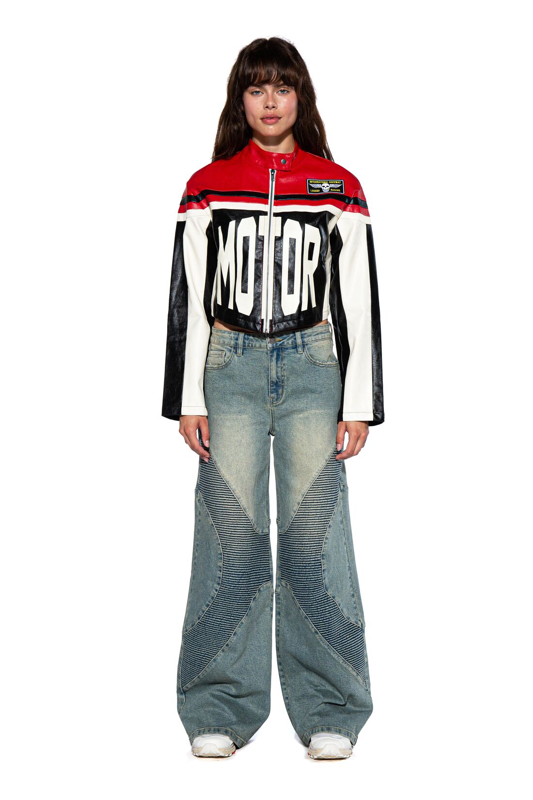 VINTAGE WASHED MOTO BAGGY JEAN