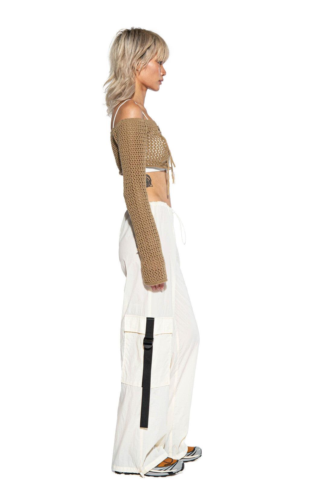 Contrast Strap Parachute Cargo Pants - Afterhour