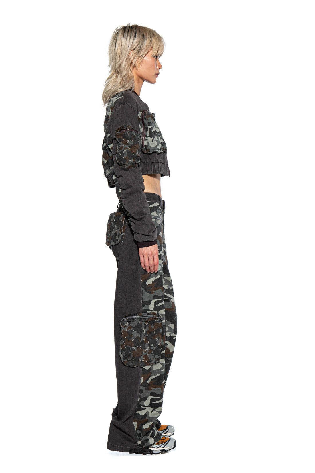 CAMO PATCH CARGO BOMBER JACKET