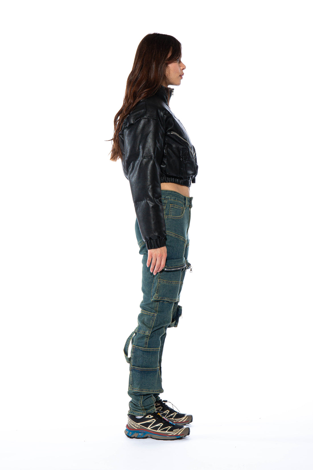 Moto Vintage Washed Cargo Skinny Jean