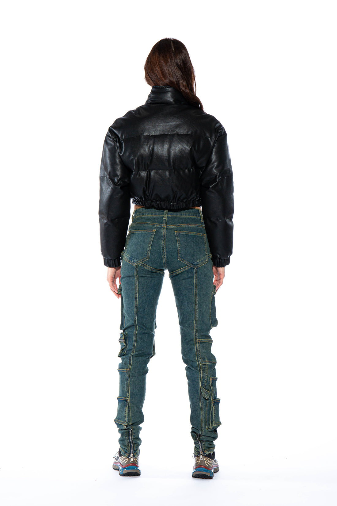 Moto Vintage Washed Cargo Skinny Jean