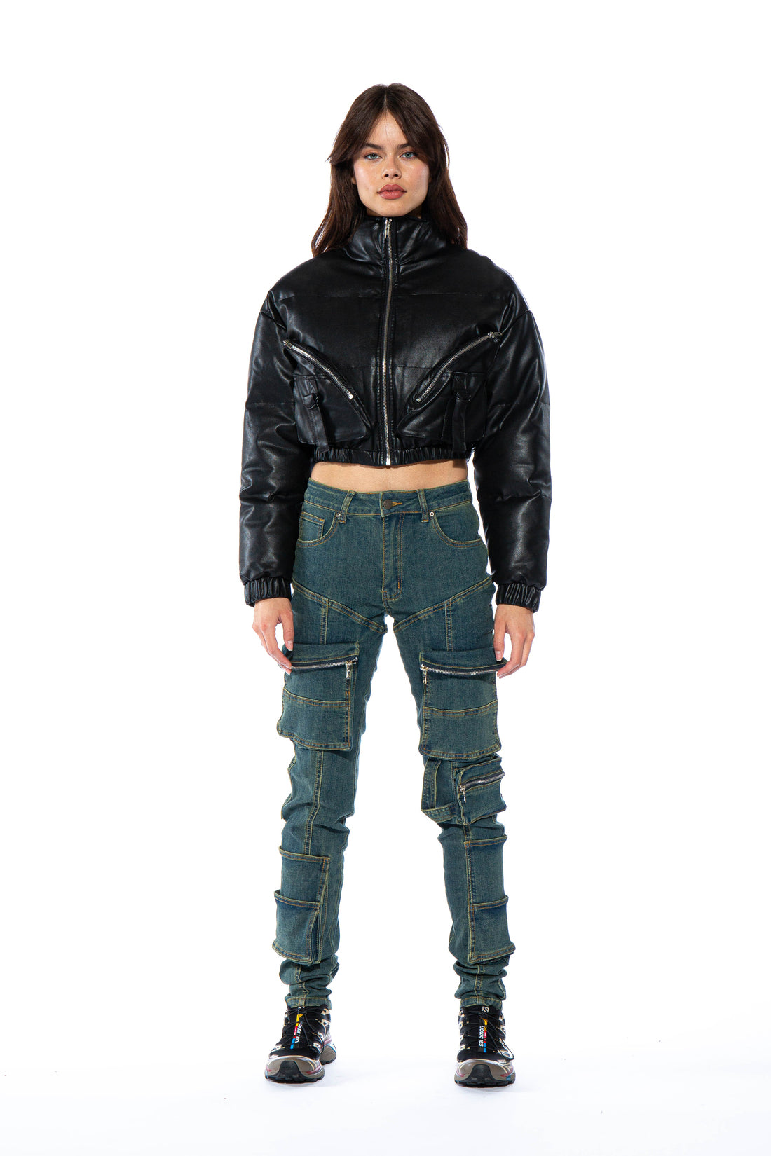 Moto Vintage Washed Cargo Skinny Jean