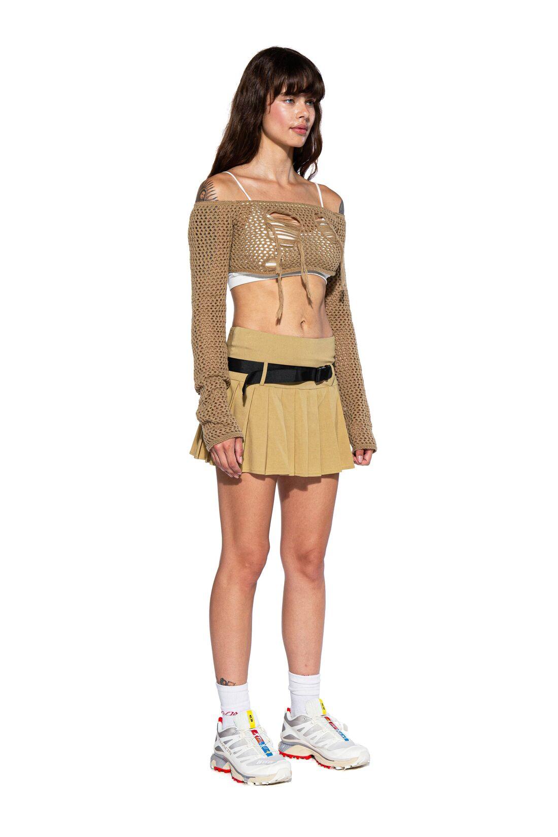 Pleated Belt Mini Skirt - Afterhour