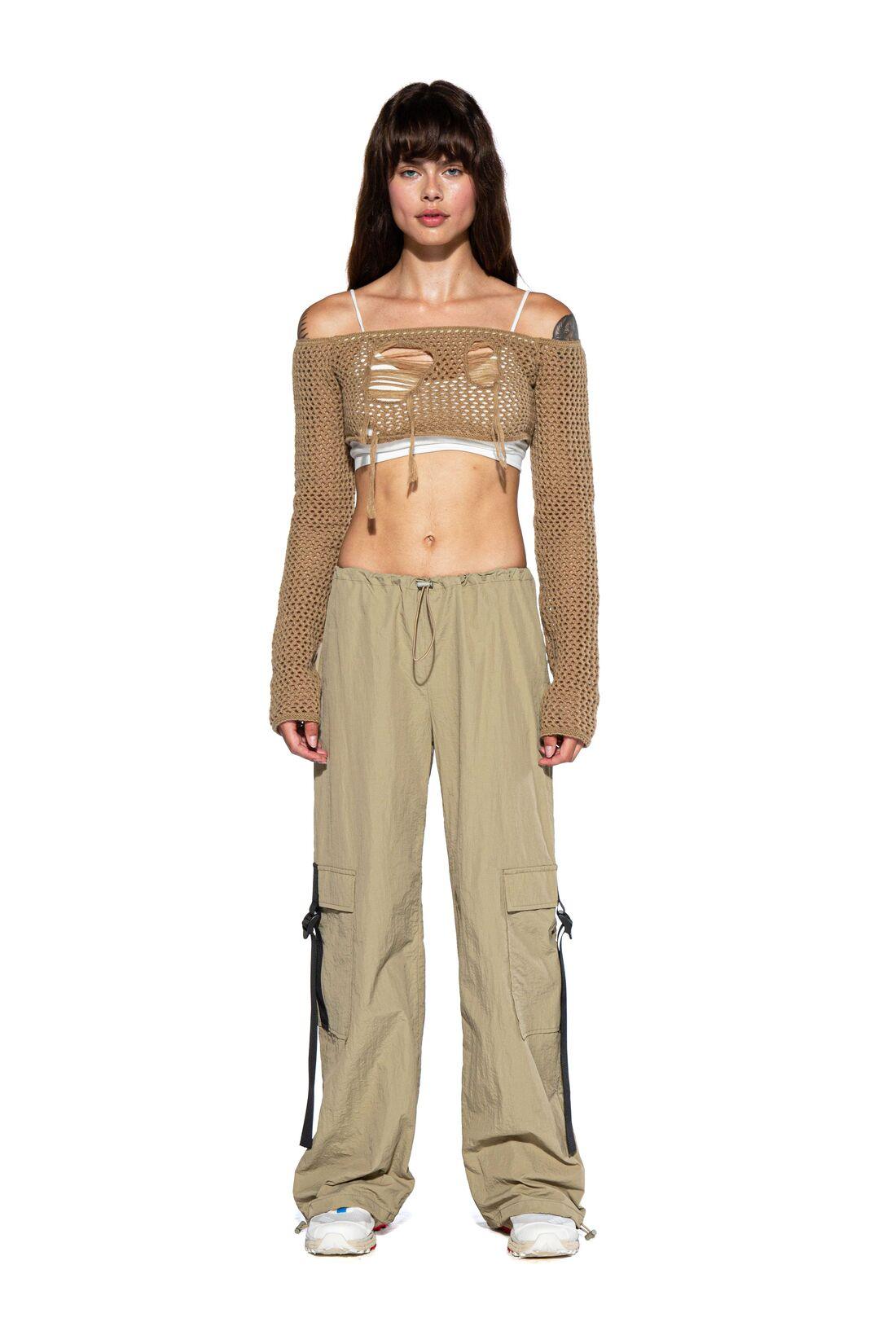 Contrast Strap Parachute Cargo Pants - Afterhour