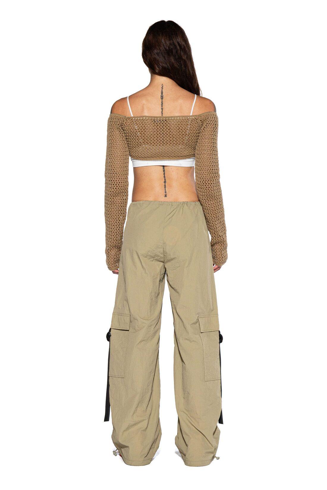Contrast Strap Parachute Cargo Pants - Afterhour