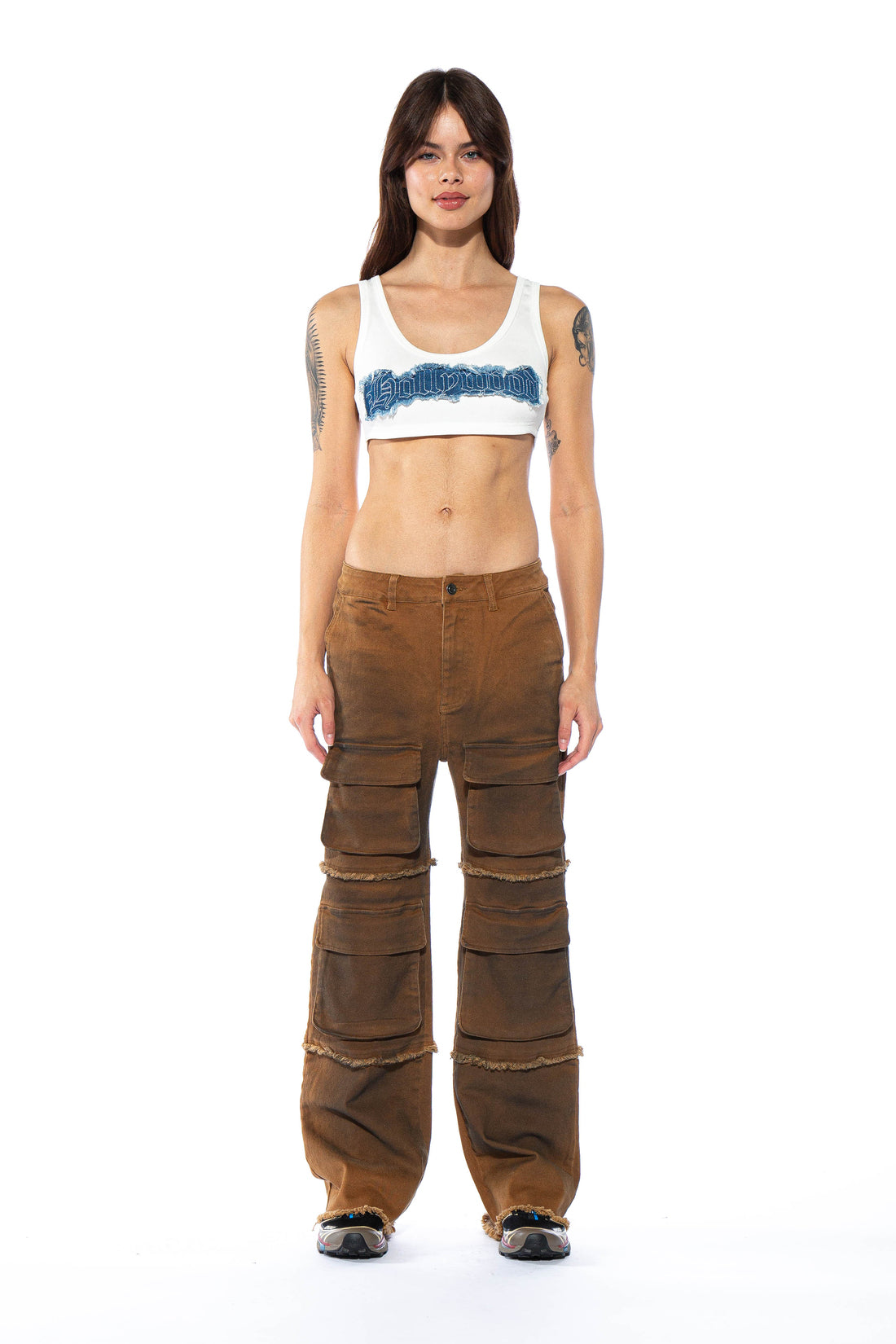Tinted Front Cargo Twill Pant