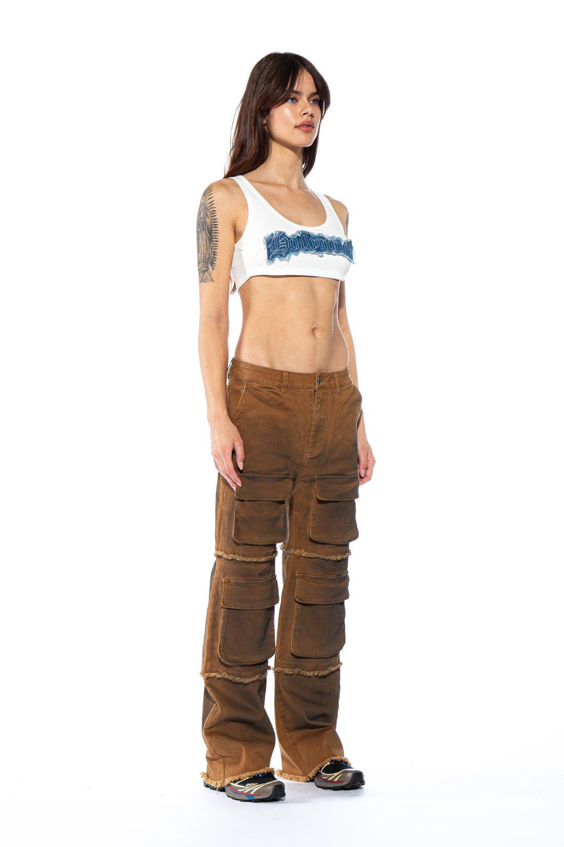 Tinted Front Cargo Twill Pant