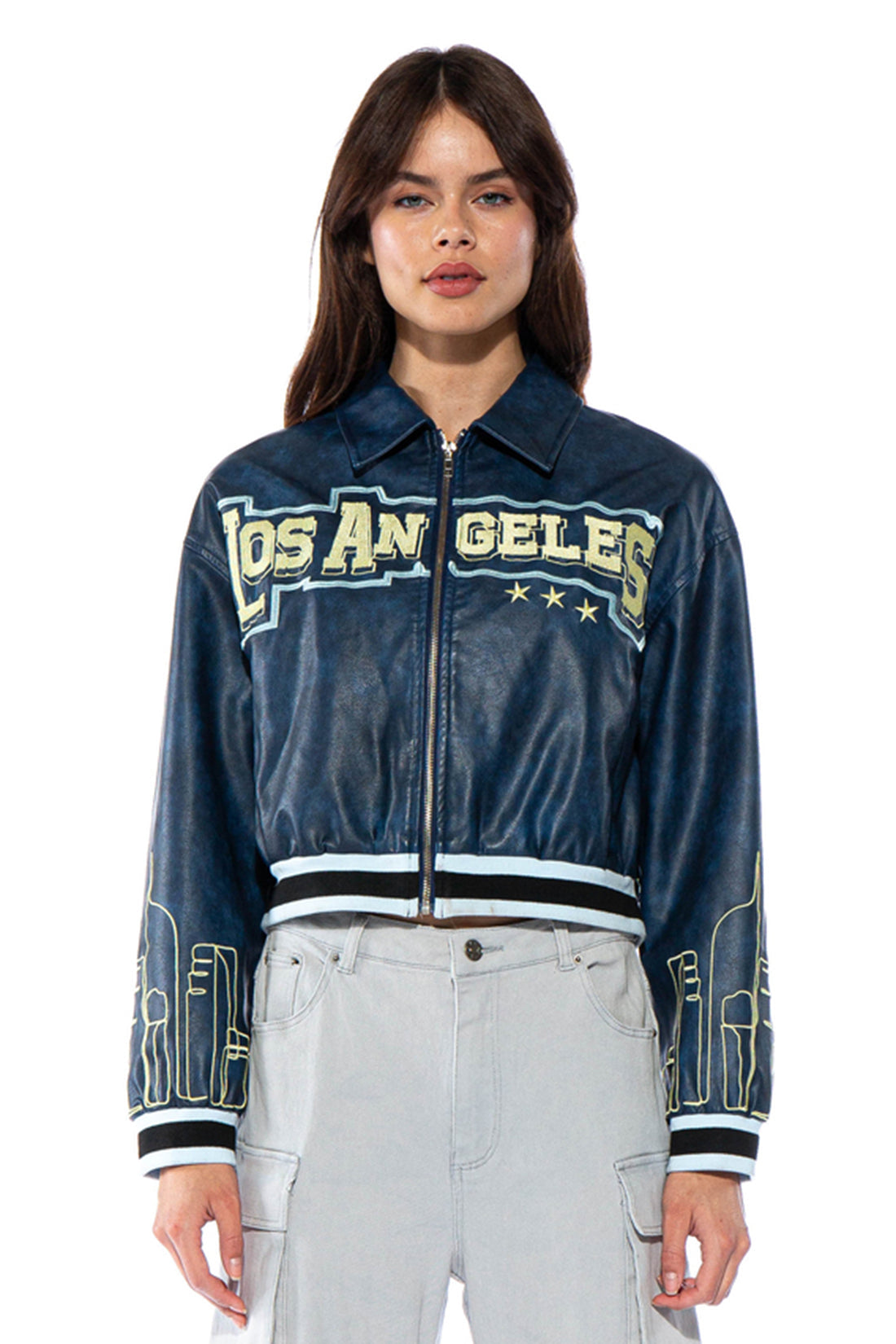 LA Skyline Faux Leather Work Jacket